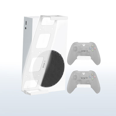 White wall mount designed for the Xbox Series S gaming console.