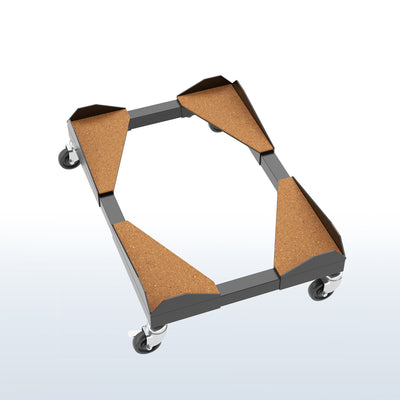 Heavy duty mobile CPU cart for large PCs, featuring width and length adjustment.