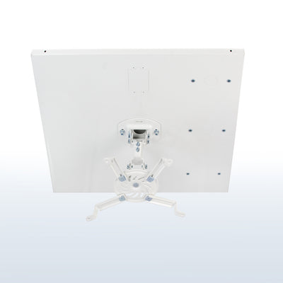 Heavy duty white universal hanging ceiling projector mount.