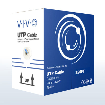 Blue 250ft Cat6 Full Copper Indoor Ethernet Cable