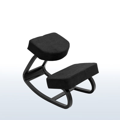 Rocking all-black kneeling chair.