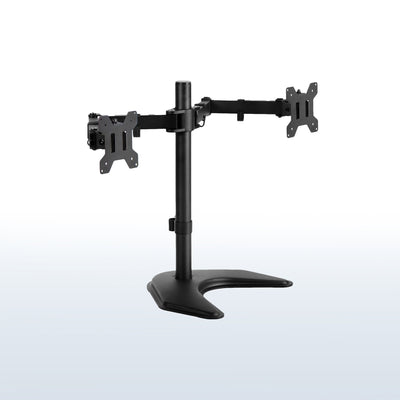 Sturdy adjustable dual monitor stand.