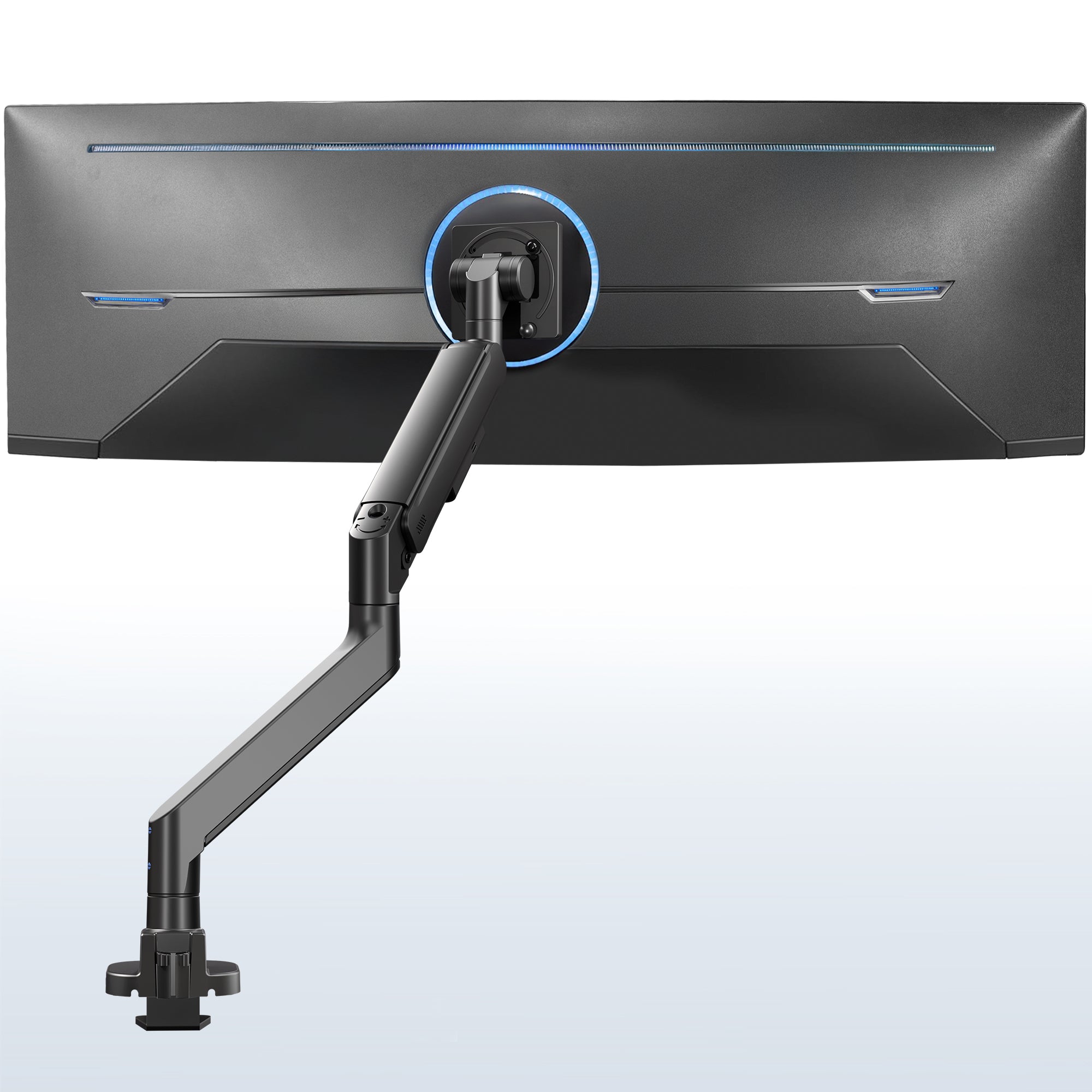Pneumatic Arm Single Ultrawide Monitor Desk Mount - Up to 57" Screens