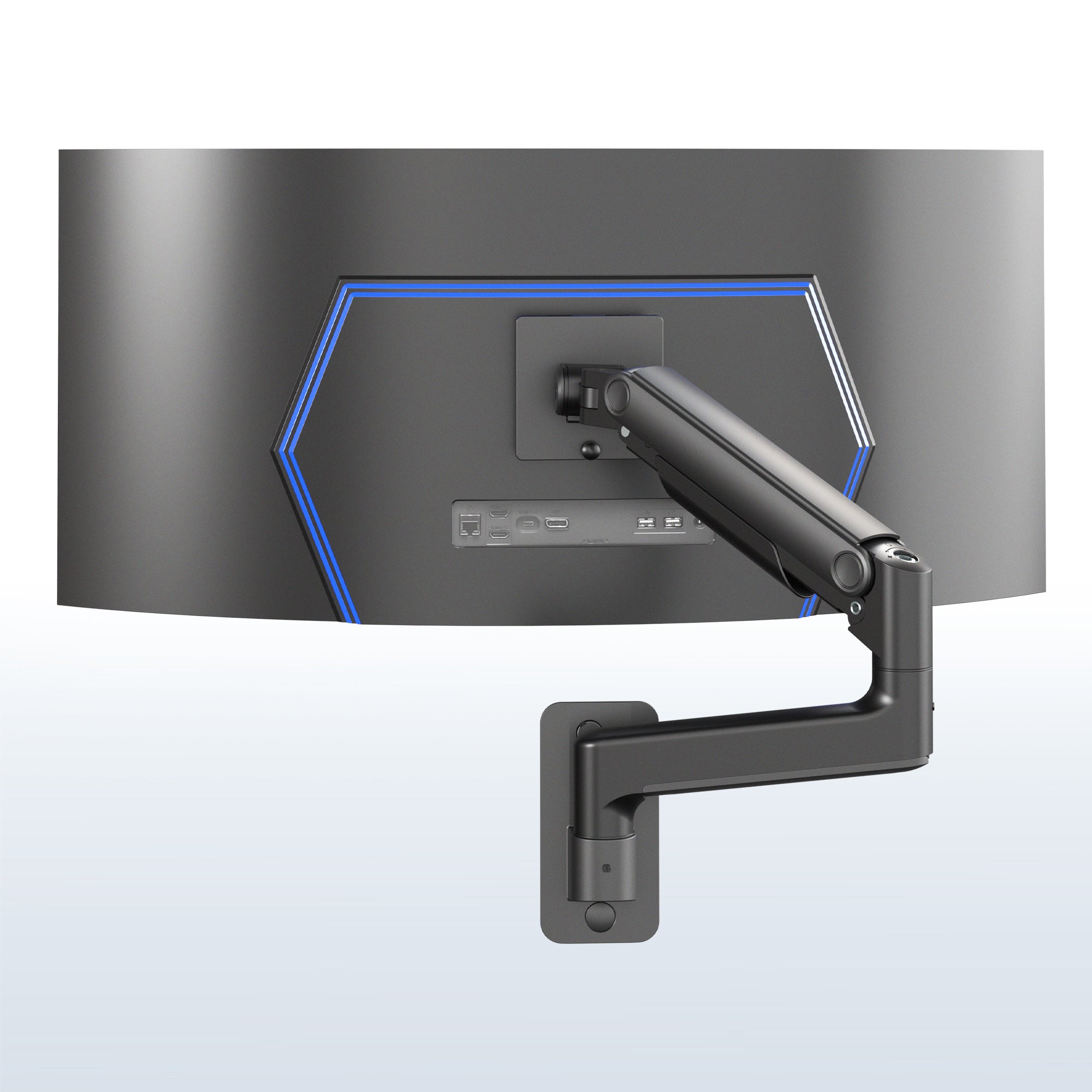 Pneumatic Arm Single Ultrawide Monitor Desk Mount 