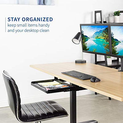 Stay organized by keeping smaller desk items handy yet out of the way for a clean desktop.