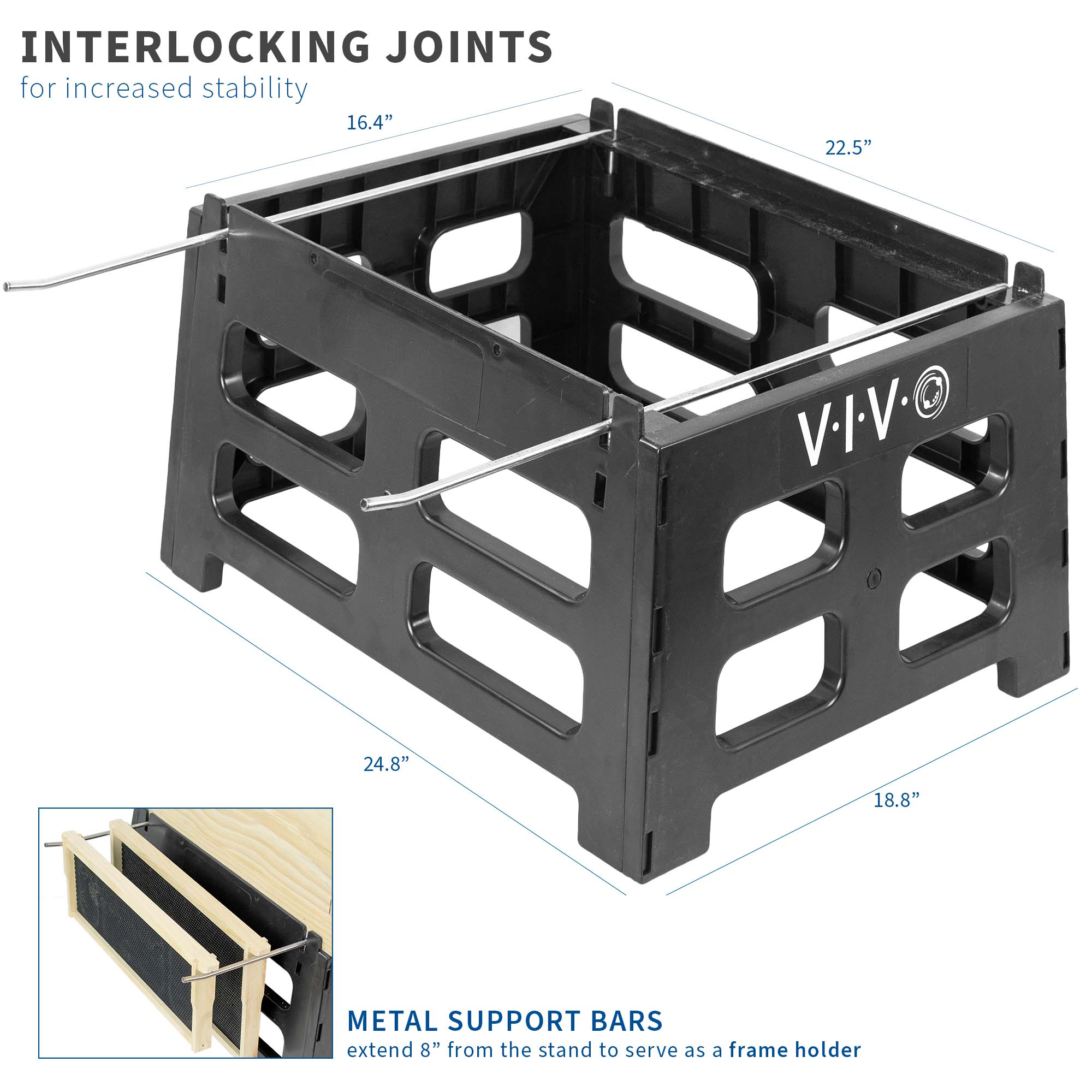 Black Durable Plastic Beehive Stand with Interlocking Joints