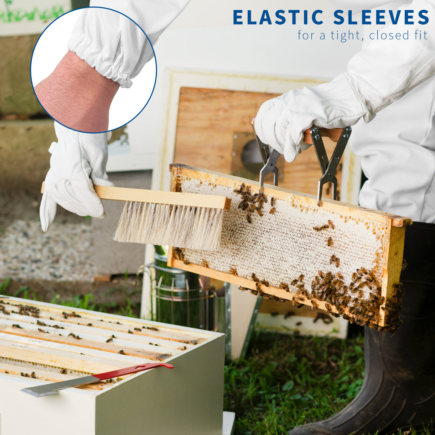 Extra Large Beekeeping Jacket with Elastic Sleeves