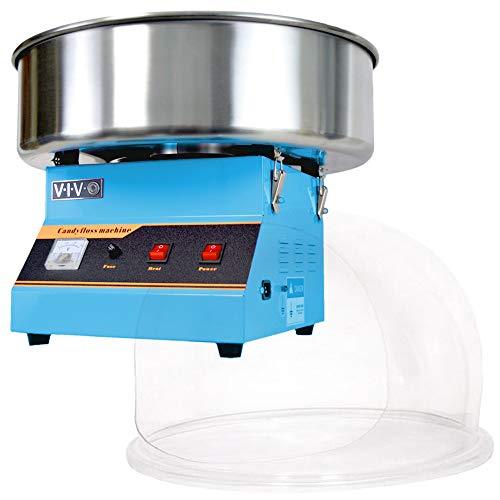 Blue Electric Commercial Cotton Candy Machine with Bubble Shield