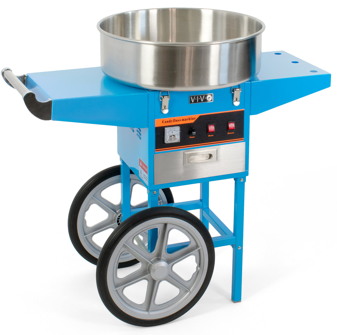 Blue Electric Commercial Cotton Candy Machine with Cart