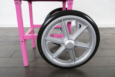 Pink Large Electric Commercial Cotton Candy Machine and Cart Wheels