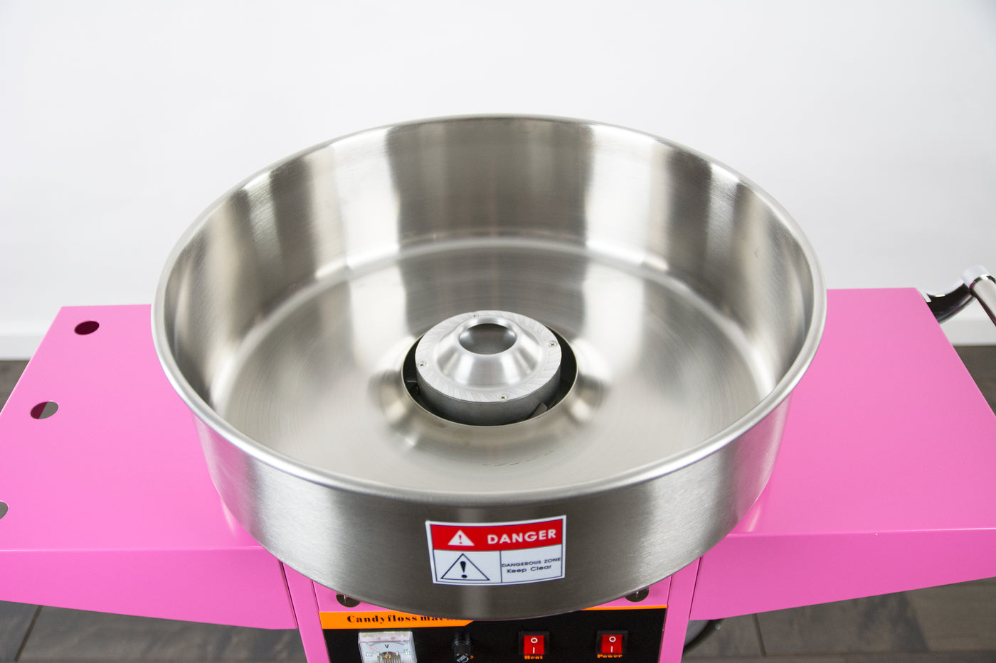 Pink Large Electric Commercial Cotton Candy Machine and Cart Bowl