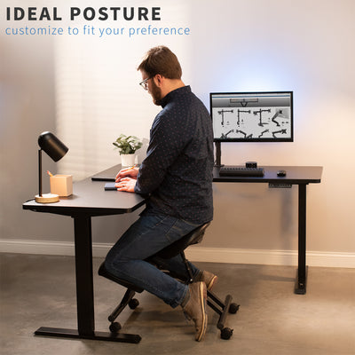 Sturdy saddle seat kneeling chair to improve posture.
