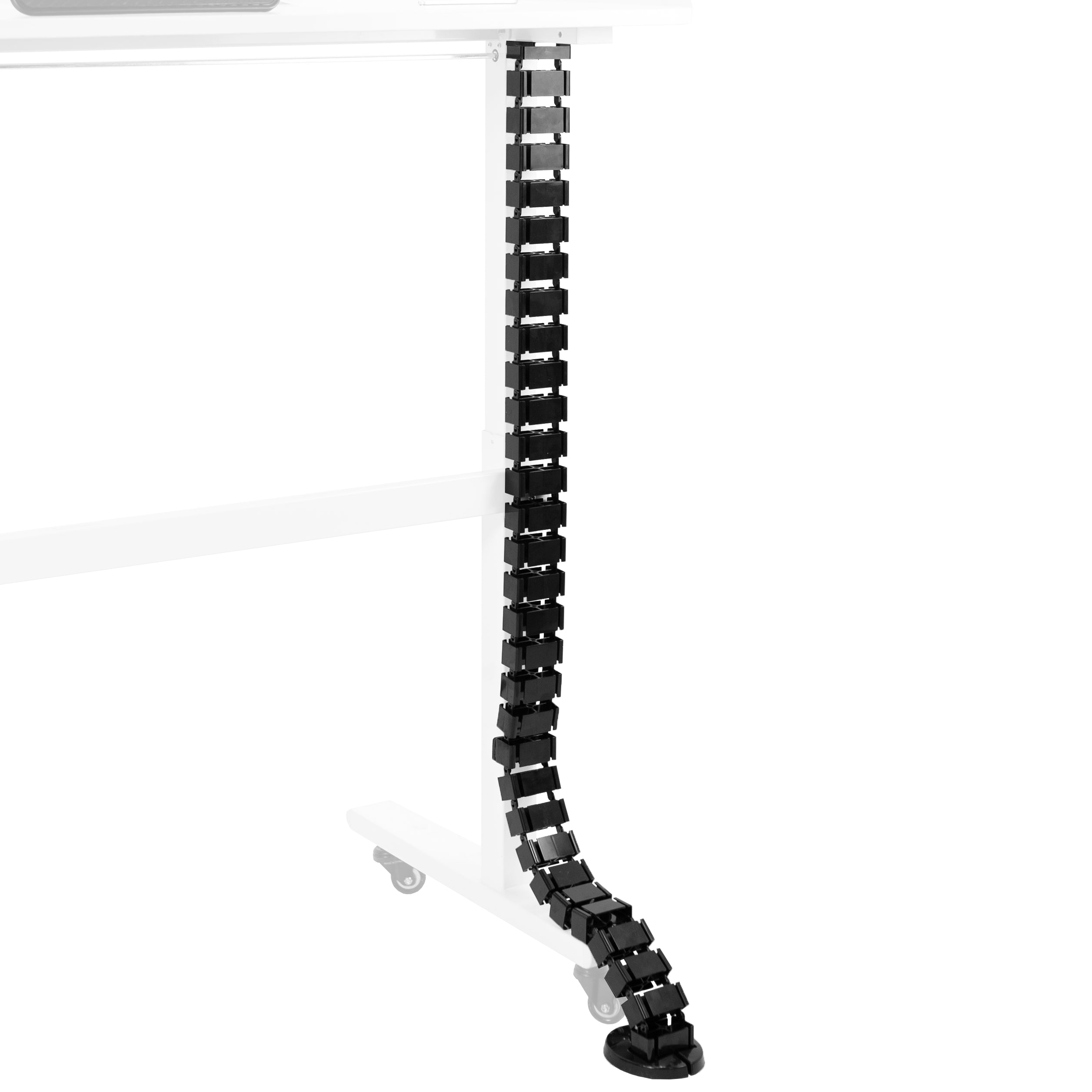 This flexible cable strip provides modern and attractive desk-to-floor cable management for your work area, perfect for height adjustable and standard desks alike. 