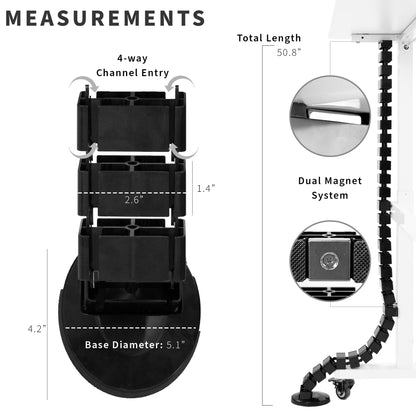 This flexible cable strip provides modern and attractive desk-to-floor cable management for your work area, perfect for height adjustable and standard desks alike. 