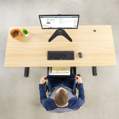 Mounted sliding drawer on a modern work desk.