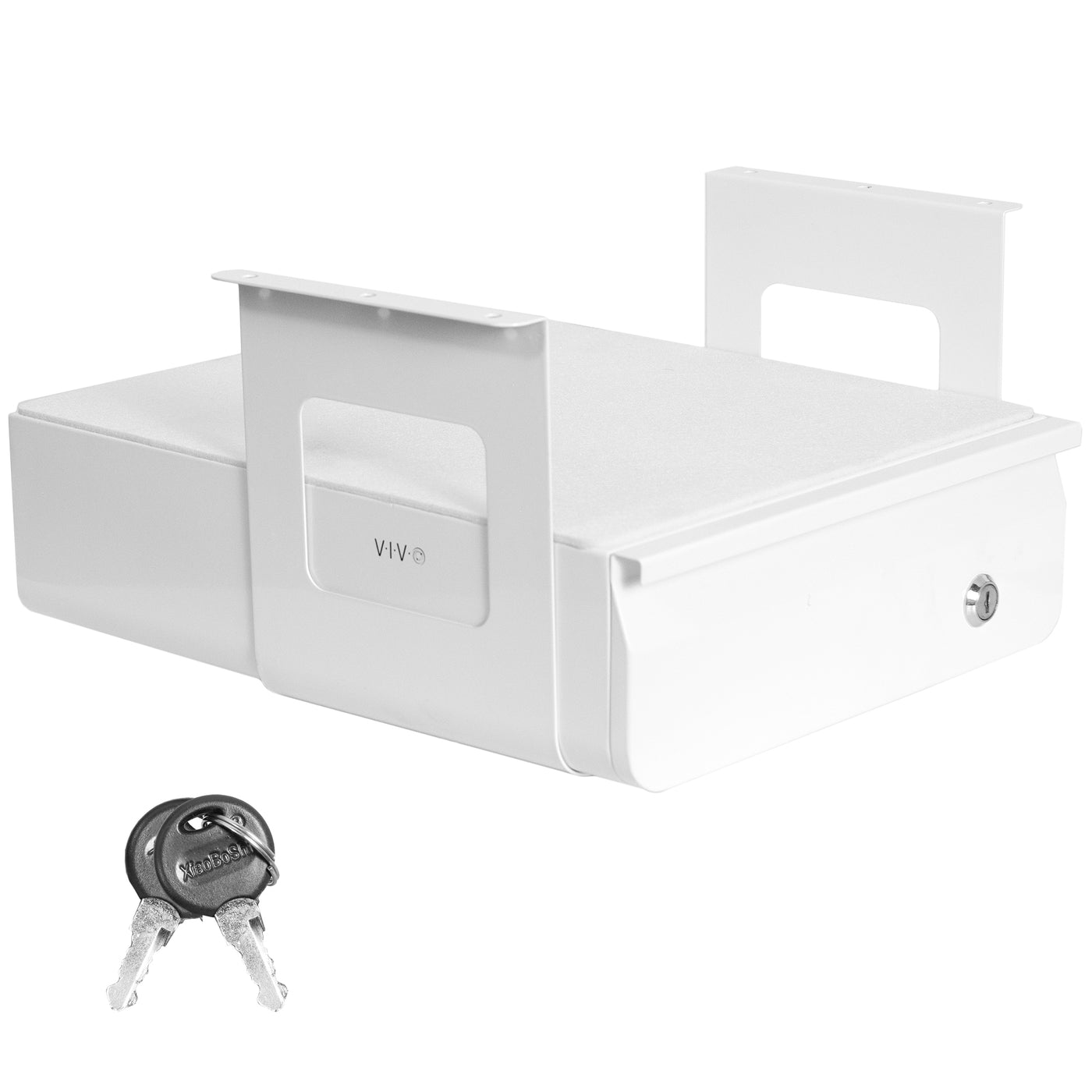 Secure Under Desk Mounted Pull-Out Drawer with Lock and Keys