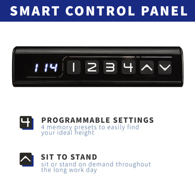 Four programmable settings on a smart control panel for swift and easy height adjustments.