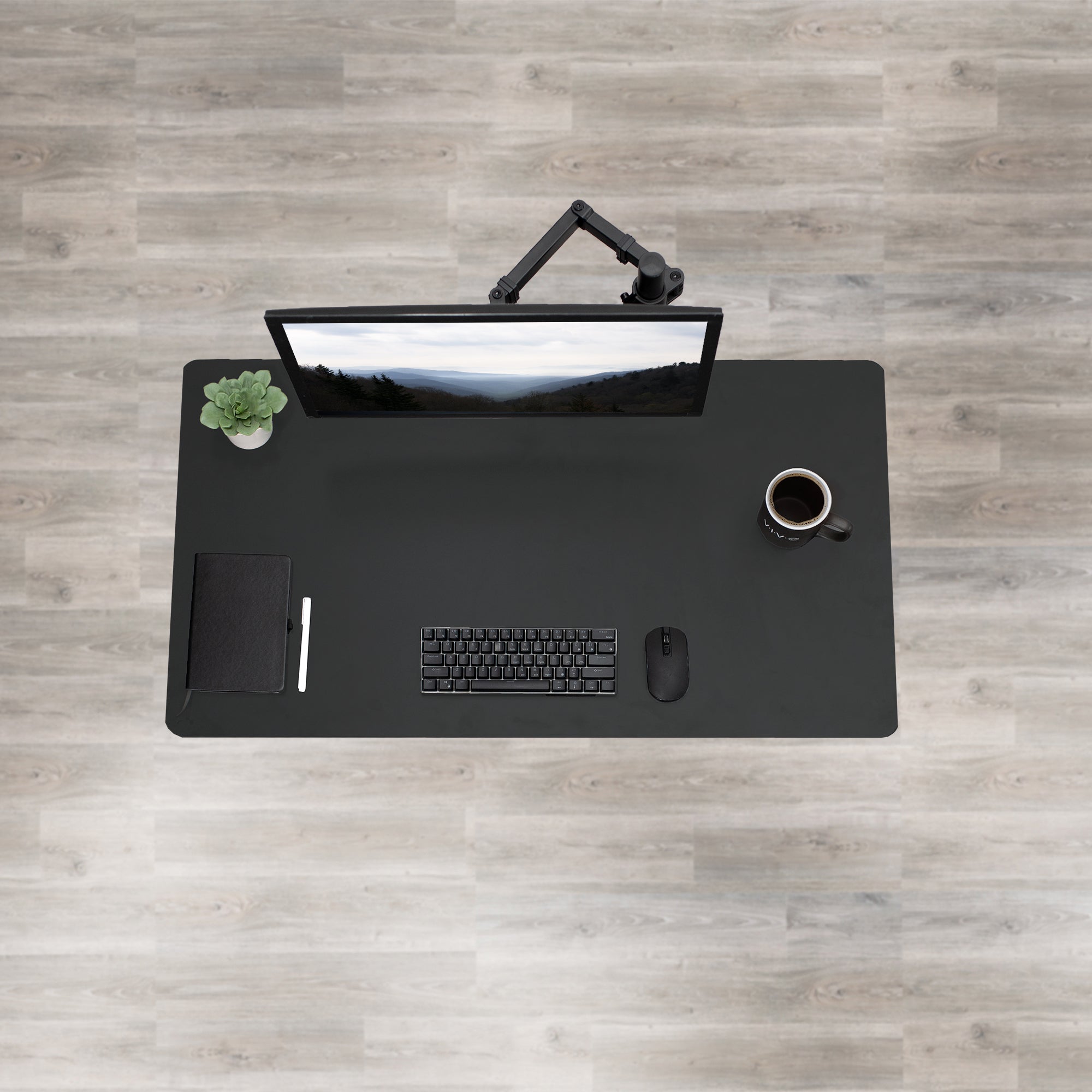 Spacious desk design to comfortably hold all your office equipment.