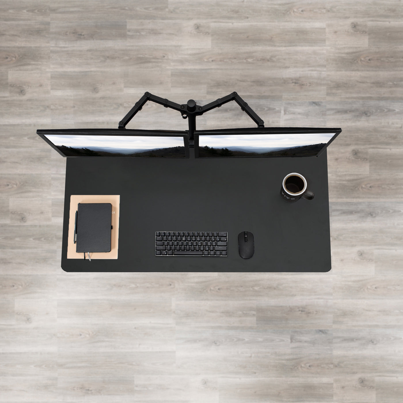 Spacious desk design to comfortably hold all your office equipment.