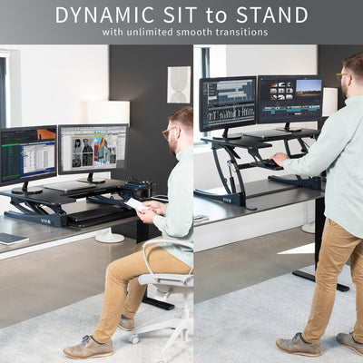 Fluently adjust from sitting to standing with this sit-to-stand converter.