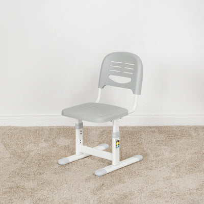 Height adjustable children's chairs for short children's desks.