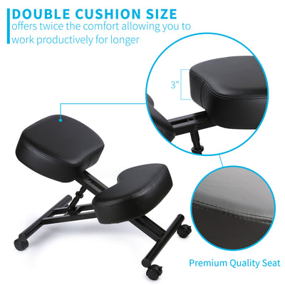  Includes three-inch thick padded cushions to maximize comfort and prolong productivity.