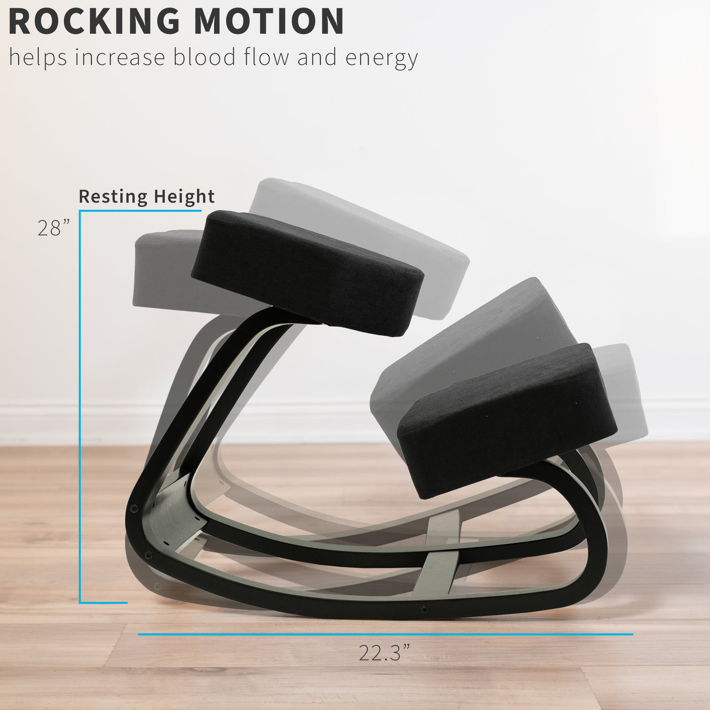 The feature of comfortable rocking motion is designed to create slight movement while working.