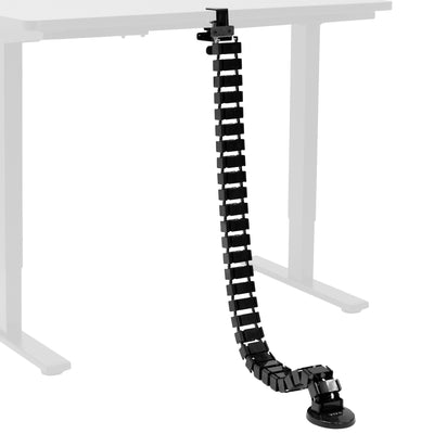 Clamp-on vertebrae cable management for desk.