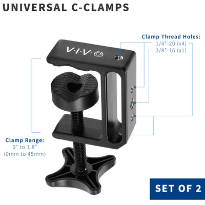 Heavy-duty desk mount attachment with universal clamp.