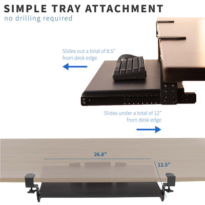 No drilling is required with this simple tray attachment.