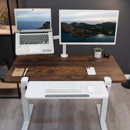 White Clamp-on Keyboard Tray