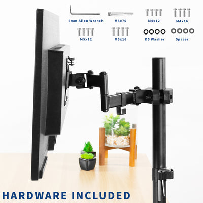 Pole Mount Monitor Arm with Hardware Included