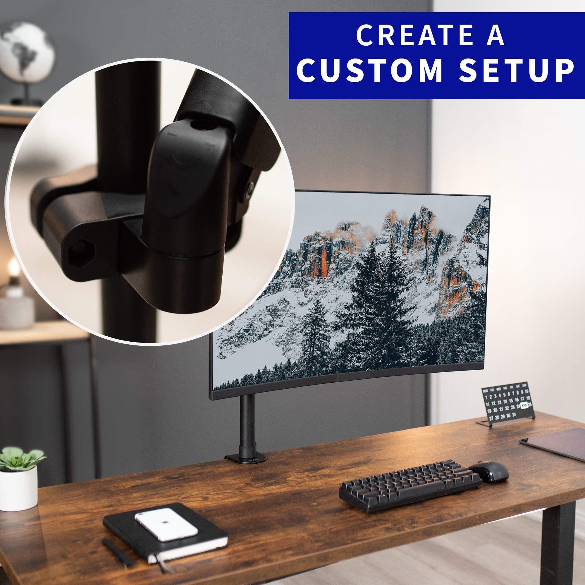 Customize your setup with an attachable pole mount arm from VIVO.