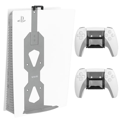 PS5 wall mount bracket with two controller mounts.