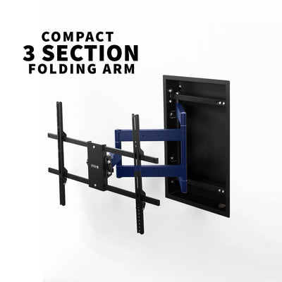 Compact three-sectioned folding arm to fold in or extend out your TV to the most comfortable space.