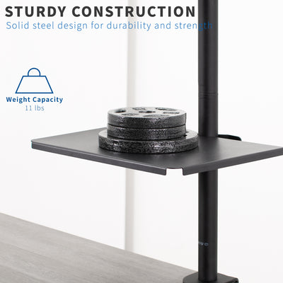 Sturdy all-steel construction holding large weights.