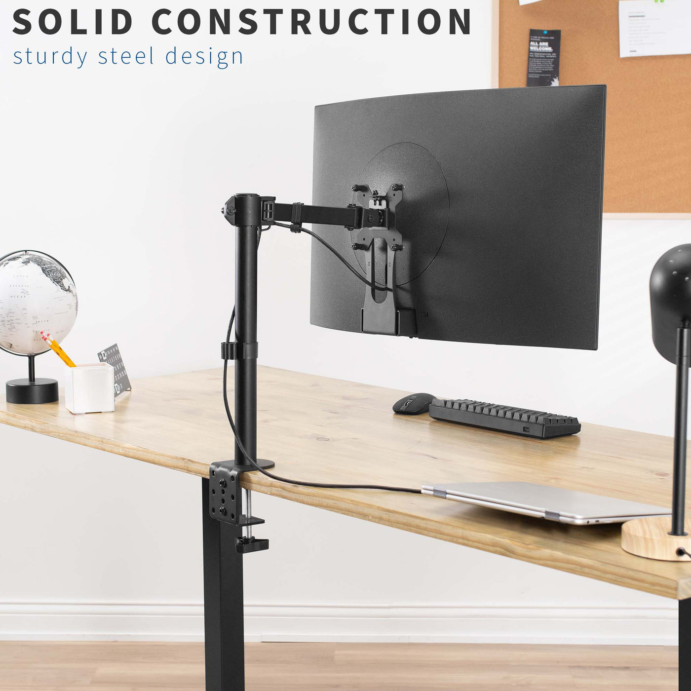 Solid construction with a sturdy steel design to provide maximum support for your monitor.