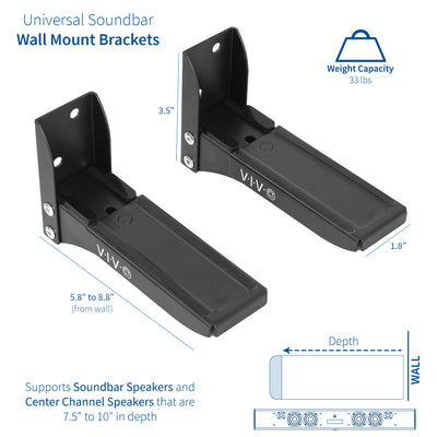 Wall mount brackets that can support most soundbars on the market.