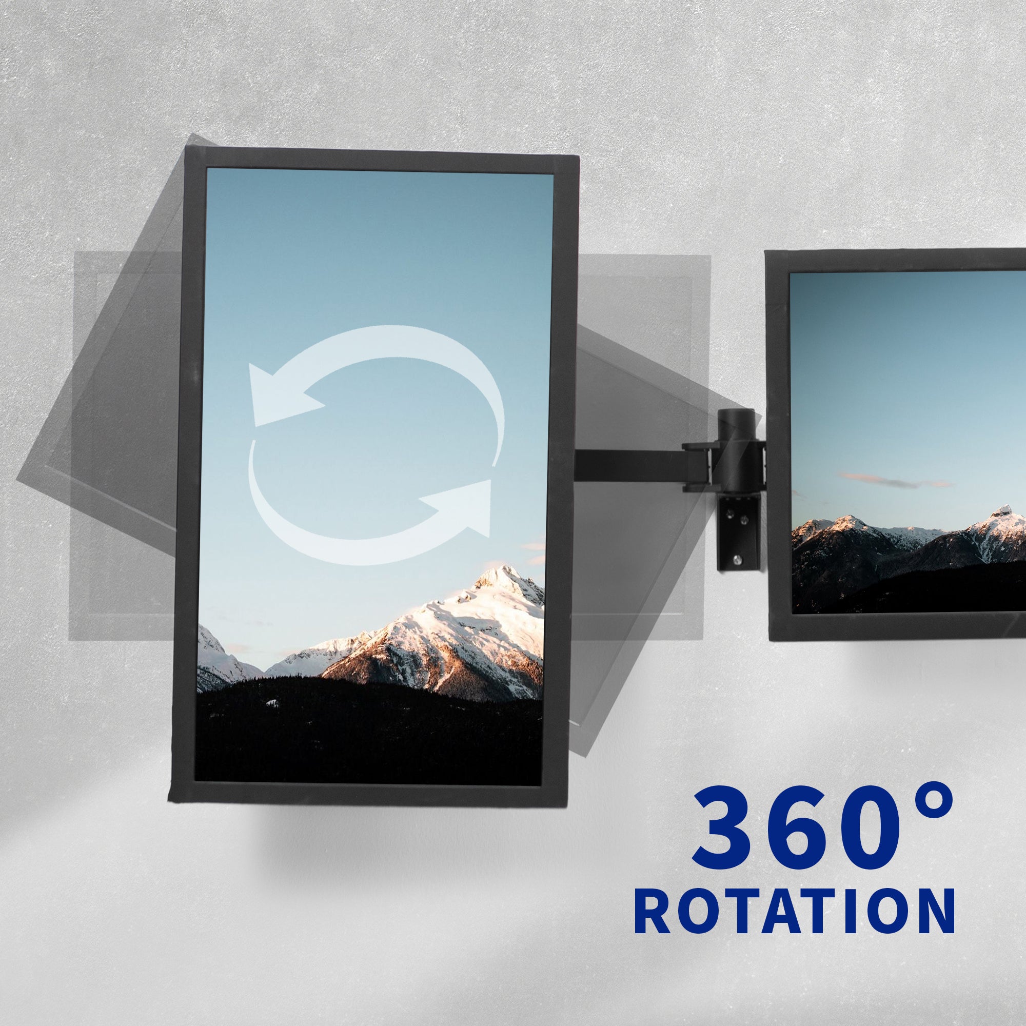 Articulation and full rotation allow for a variety of setups.