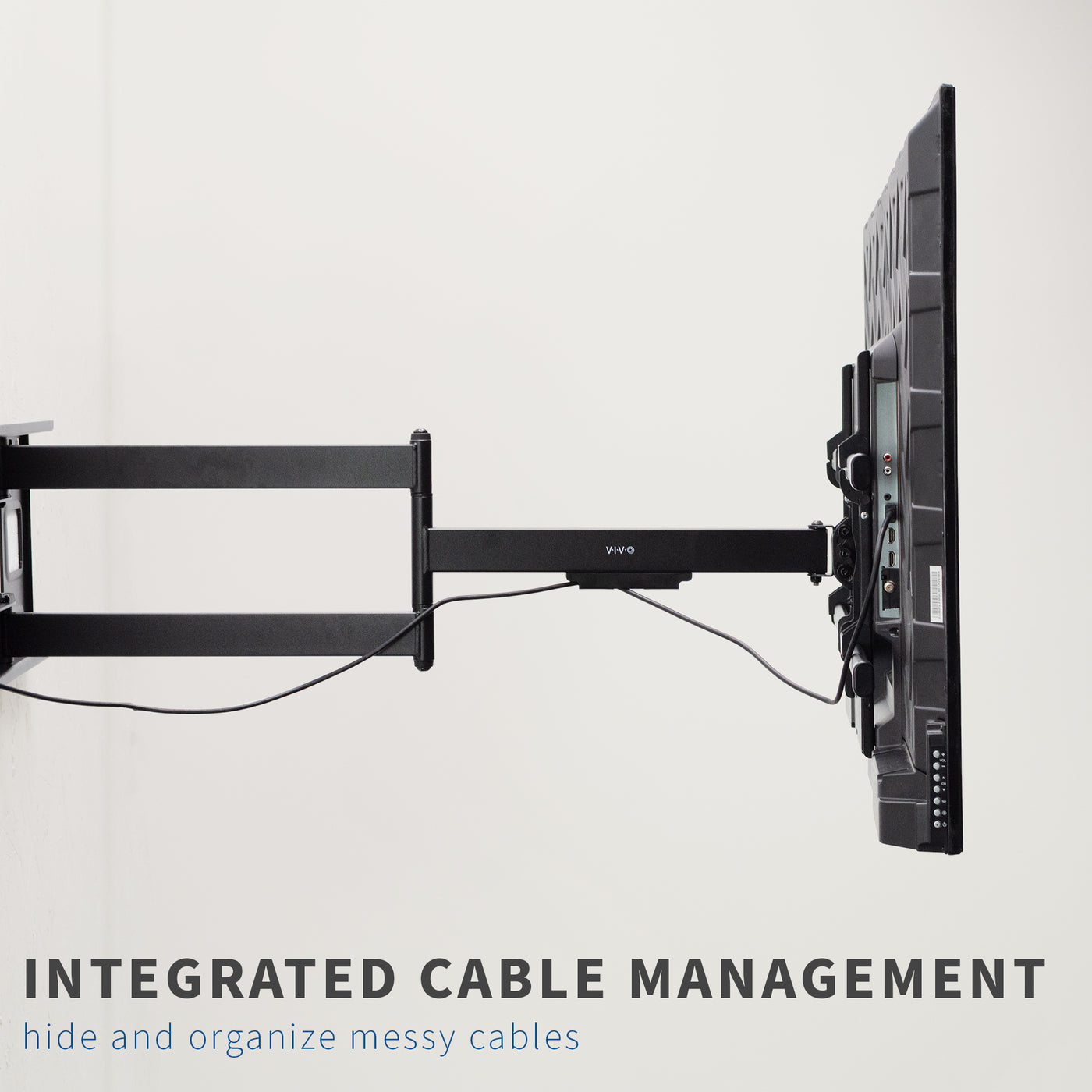 Integrated cable management that prevents tangling or exposed hanging cords.