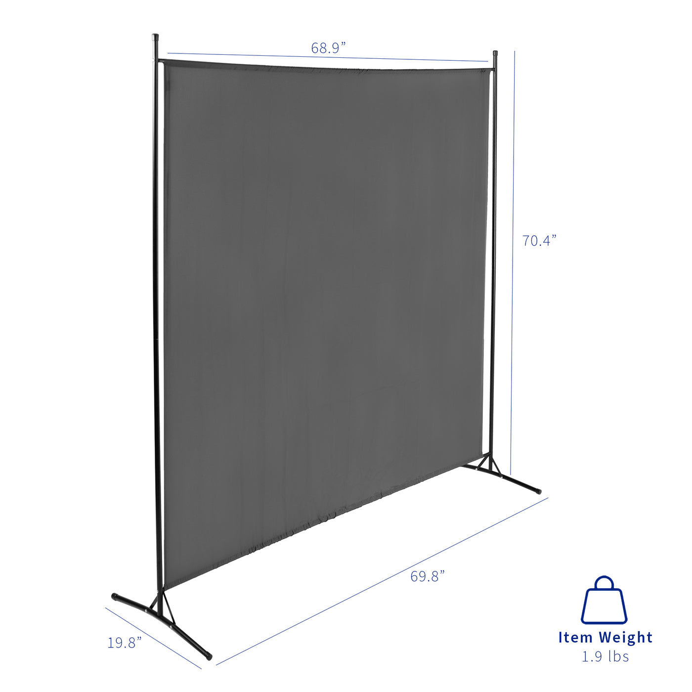 Size and lightweight features of the visual room divider from VIVO.