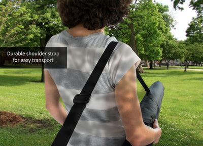Convenient Carrying Bag for Portable Tripod Projector Screen with Durable Shoulder StrapTransportation of projector screens is made easy with a shoulder strap case.