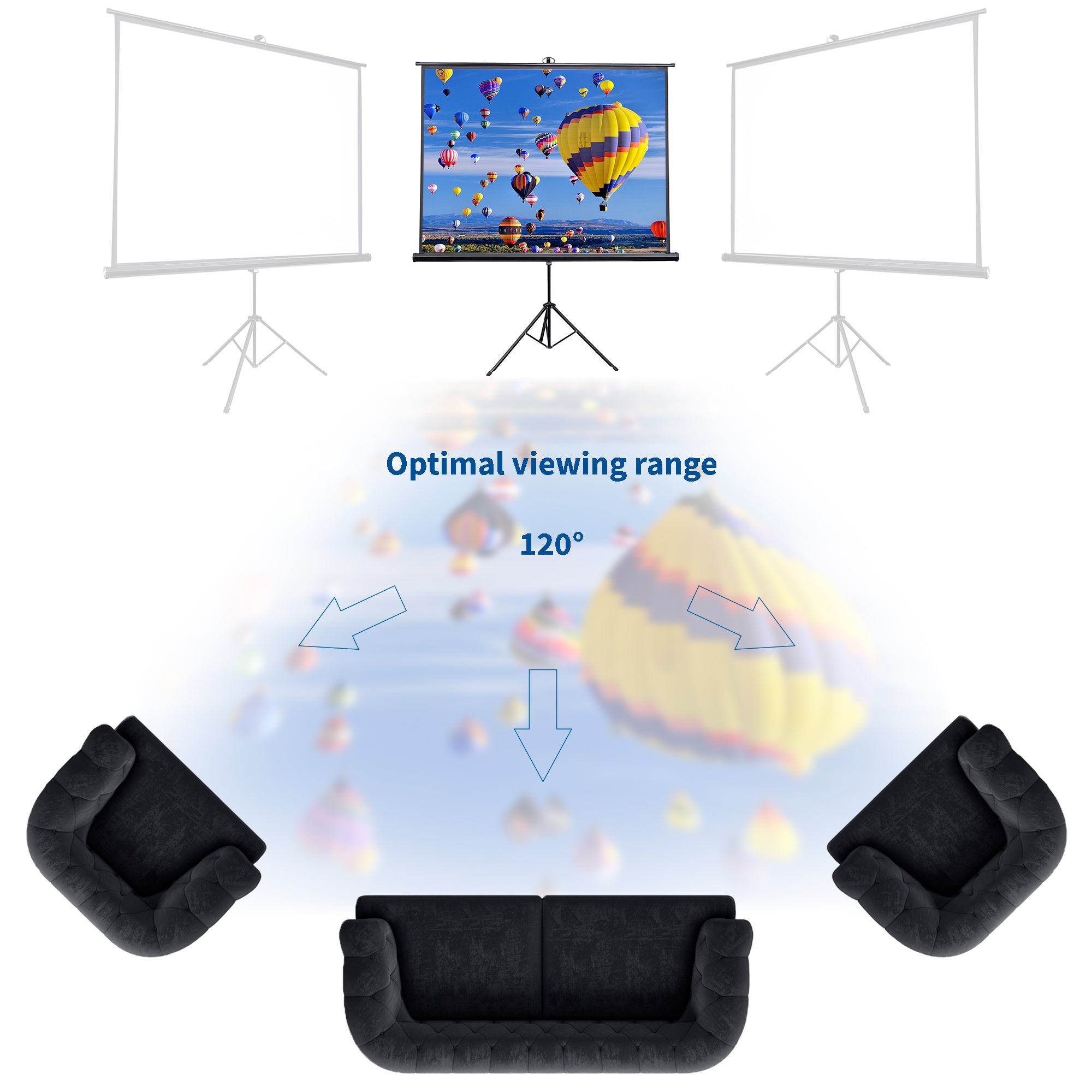 100" Portable Tripod Projector Screen 4:3