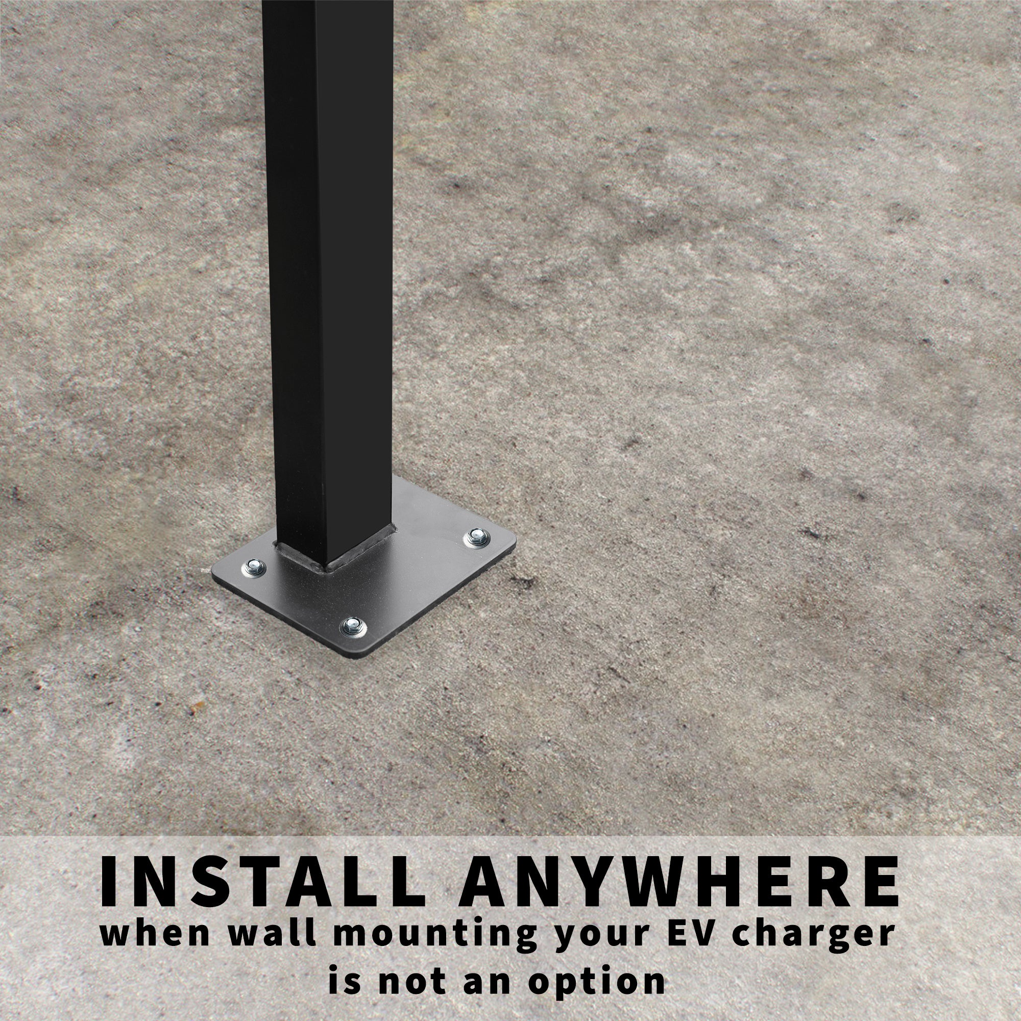 Charging stations can be installed on any surface including concrete.