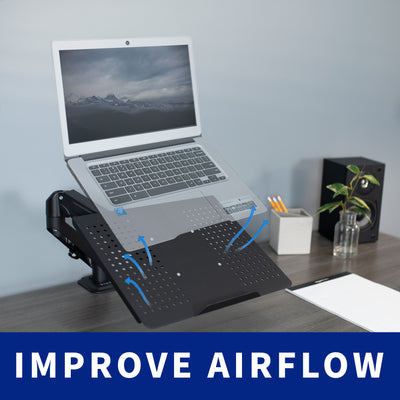Laptop tray with built-in ventilation holes providing airflow to your device and preventing overheating.