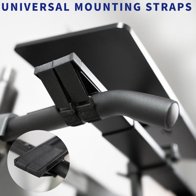 Universal mounting straps compatible with most treadmills on the market.
