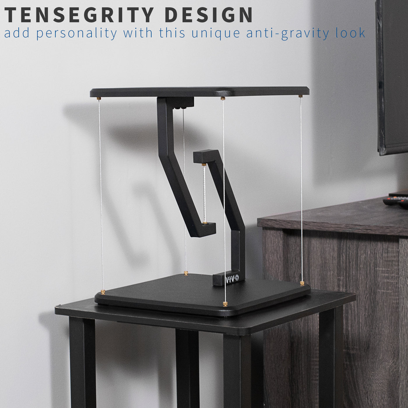 Unique tensegrity design of modern speaker stands from VIVO.