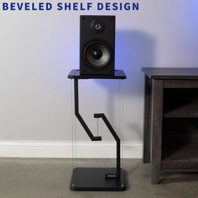 Aesthetic appeal of anti-gravity-designed speaker stands. 