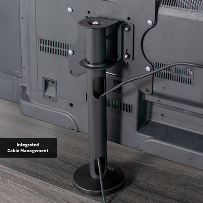 Integrated cable management runs through the back of the bolt-down mount.