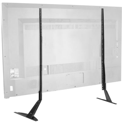 A TV stand with three height settings. 